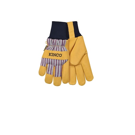Kinco Kinco Men's Outdoor Knit Wrist Work Gloves Yellow L 1 pair 1927KW-L